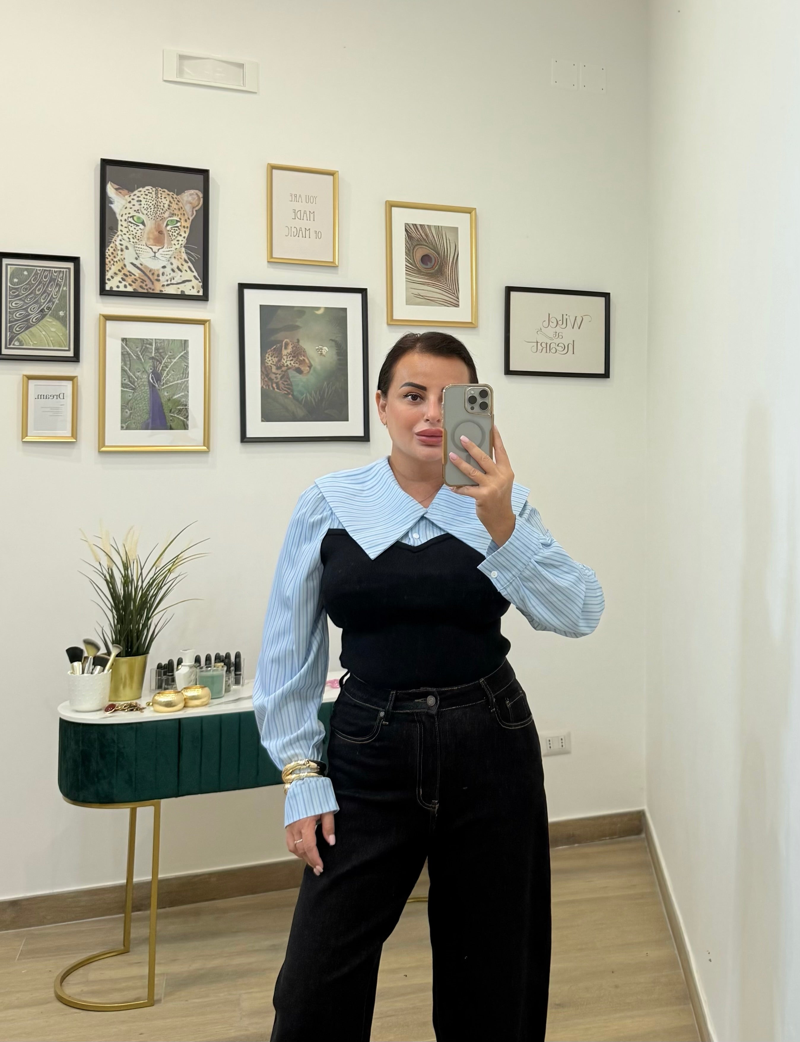 Maglia camicia - corpetto black