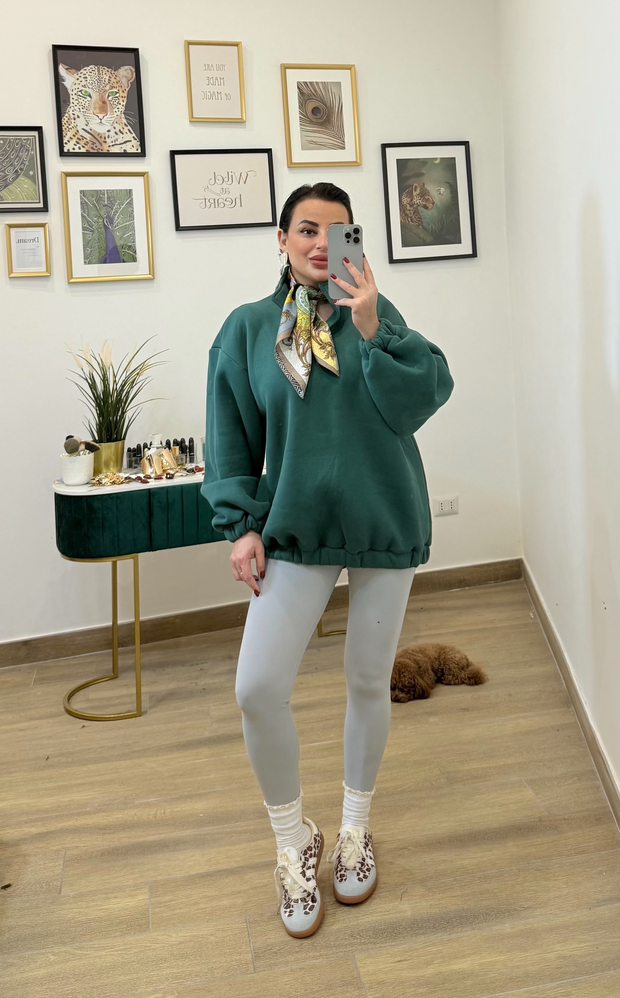 Leggings Pus-Up Grigio Perla