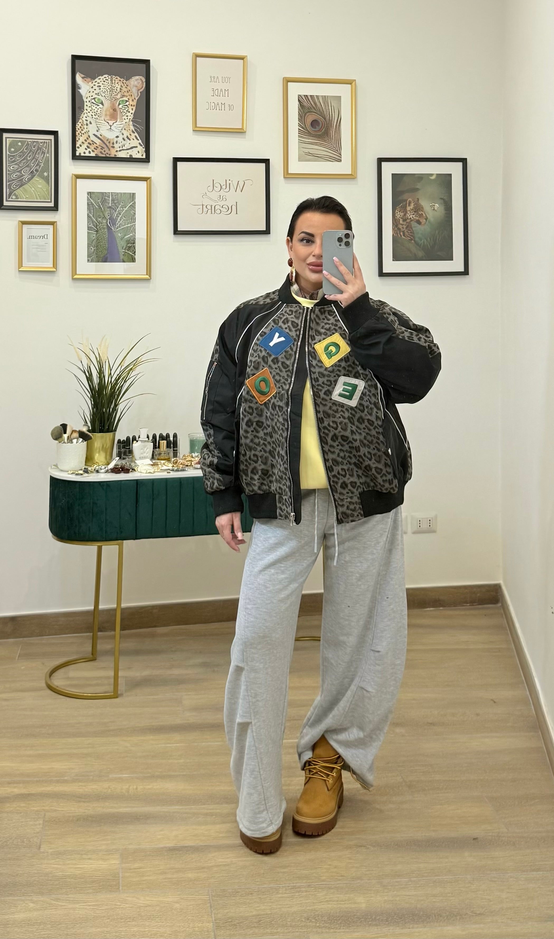 bomber Dodo animalier Grey