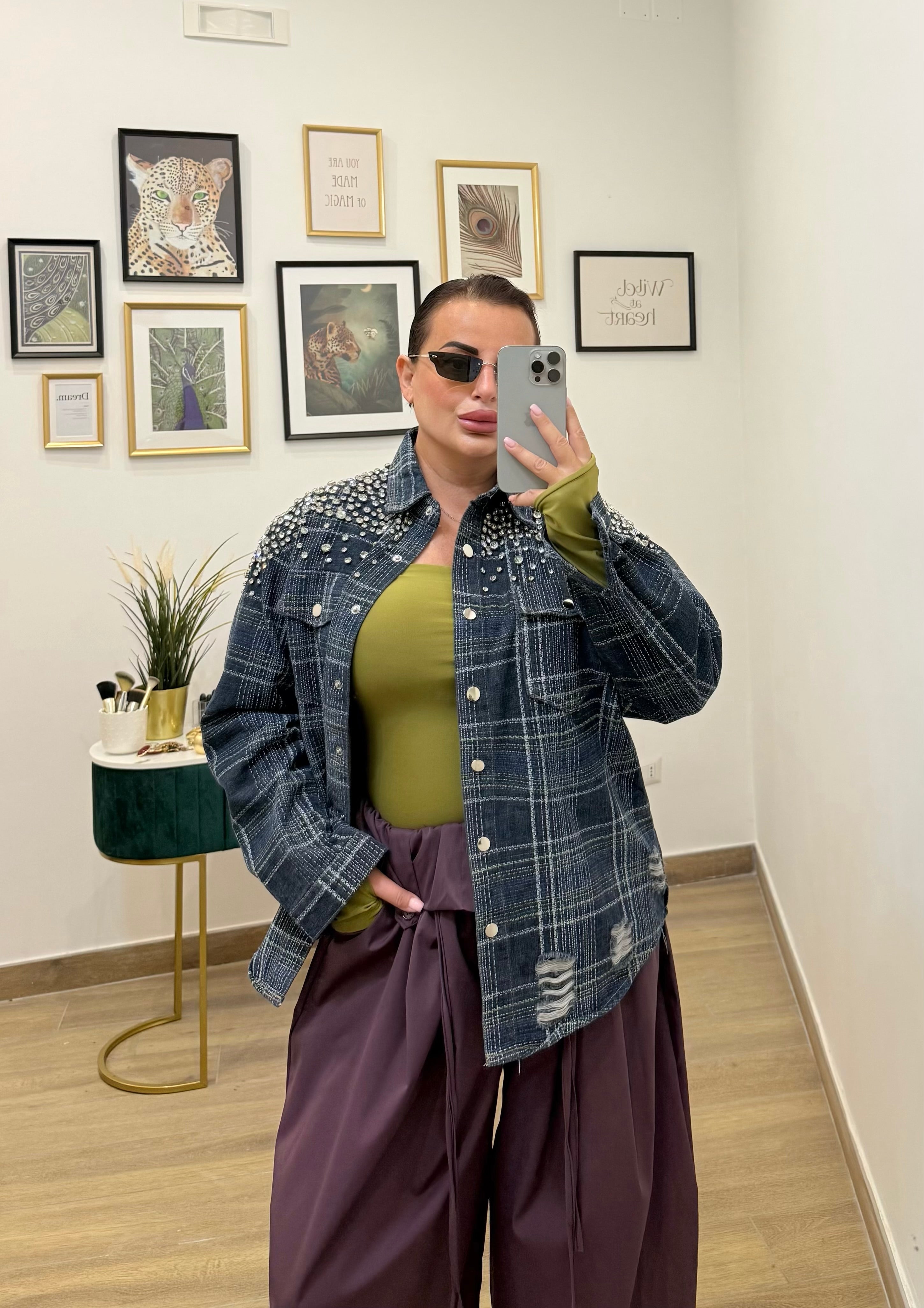 Camica-Giubba Denim Swarovki