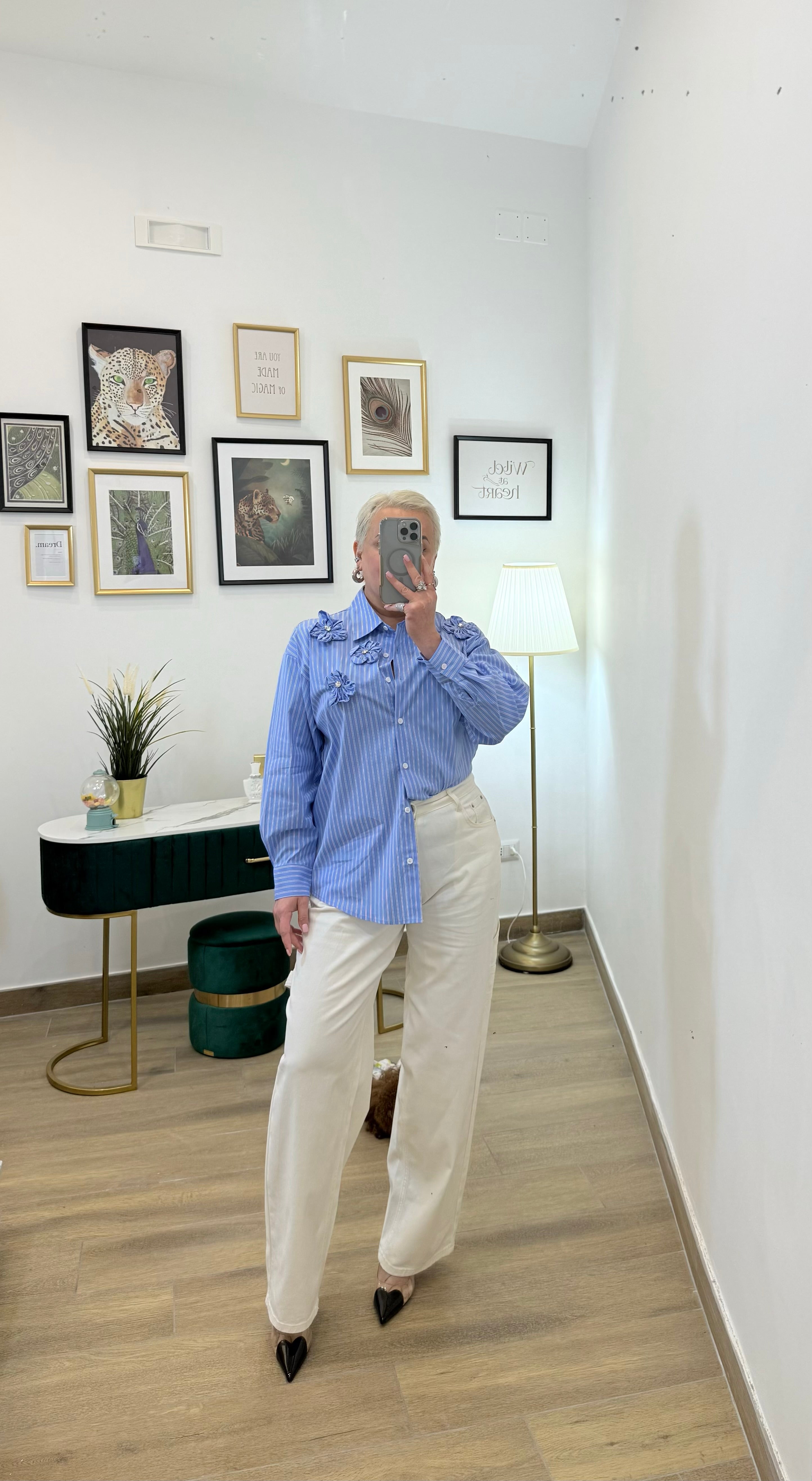 Camicia Righe e Fiori