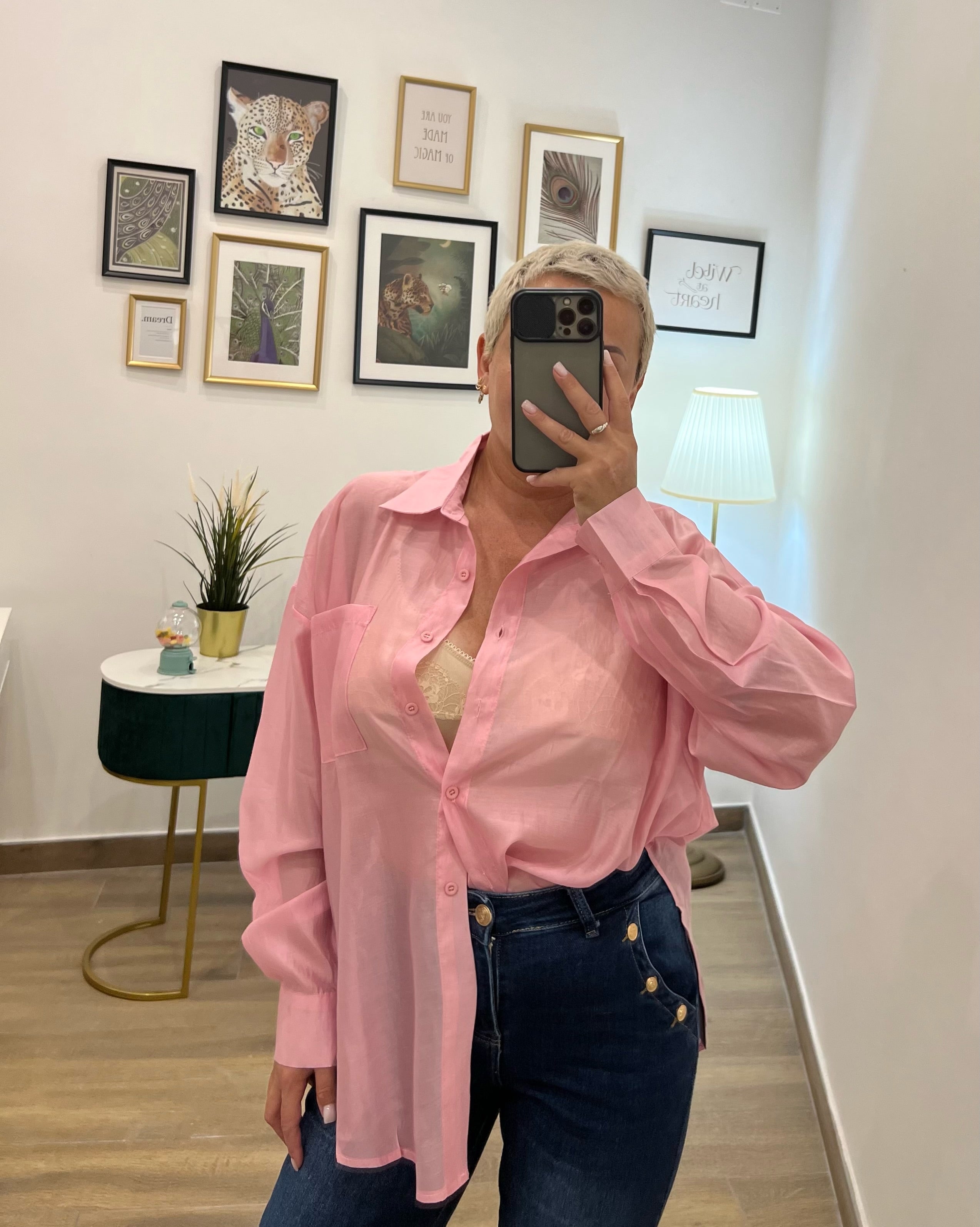 Camicia Semitrasparente Pink