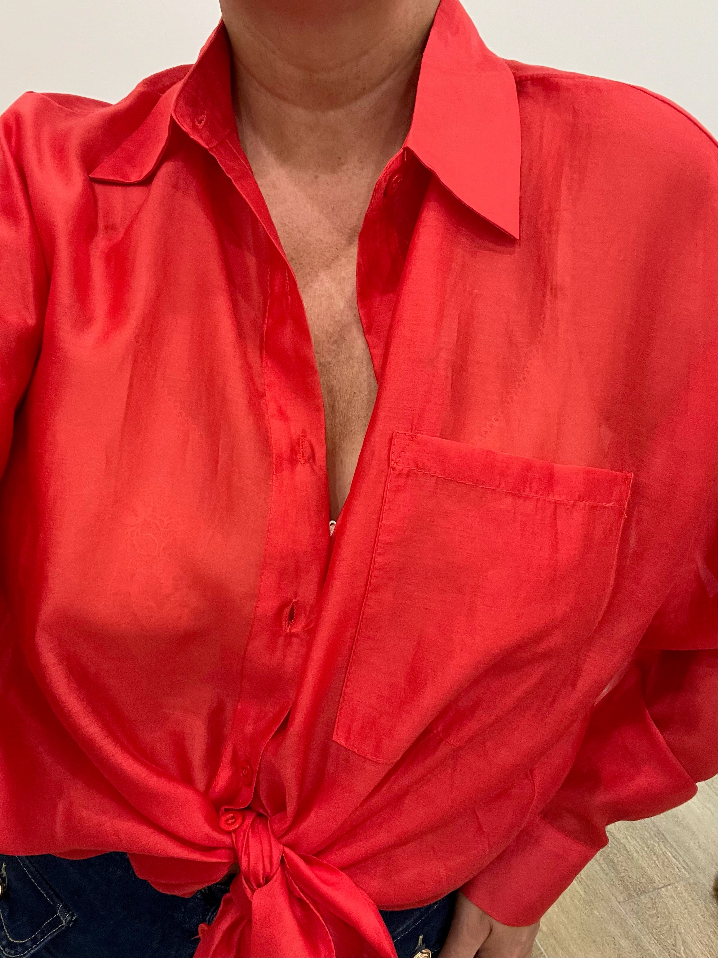 Camicia Semitrasparente Red