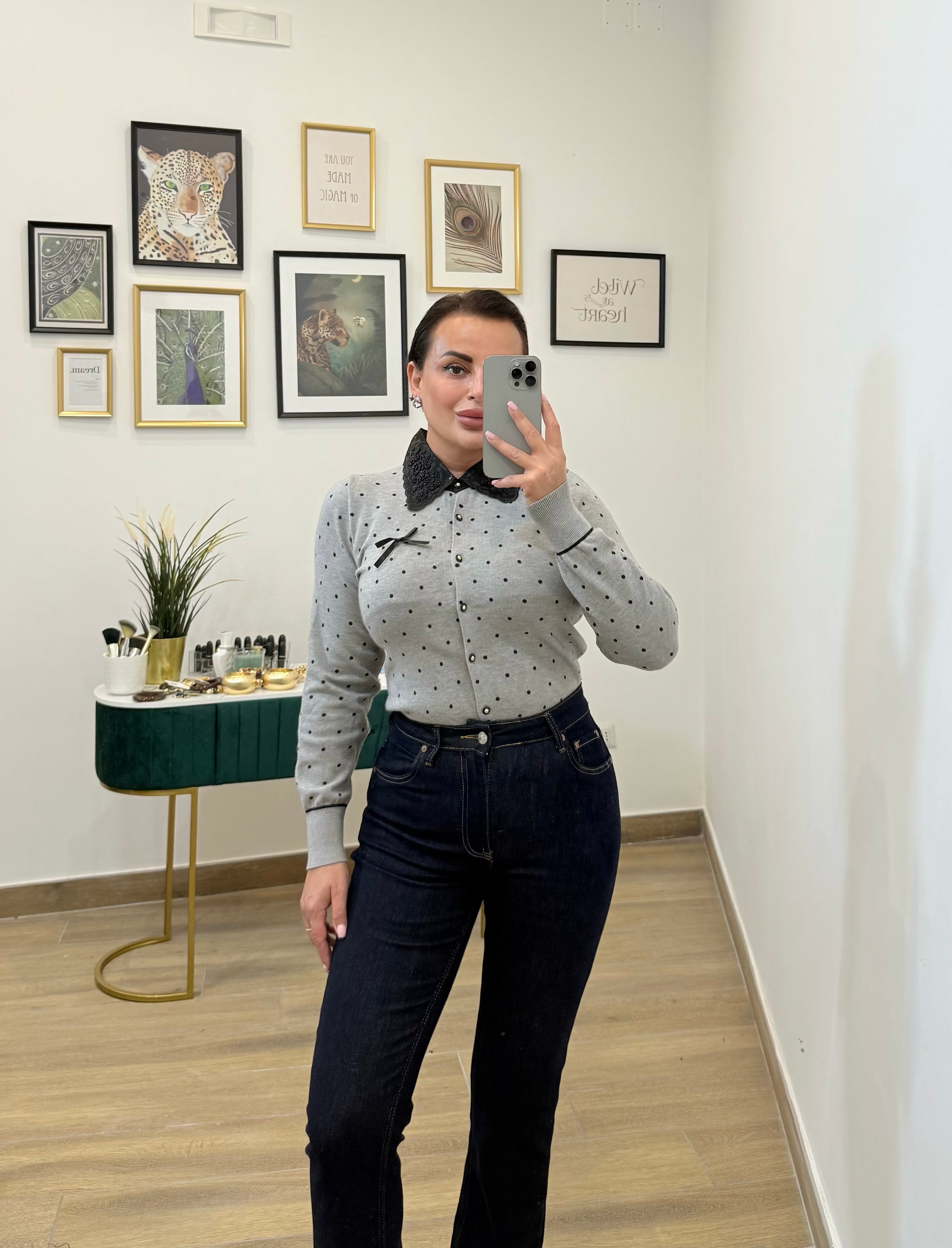Maglia pois Grey
