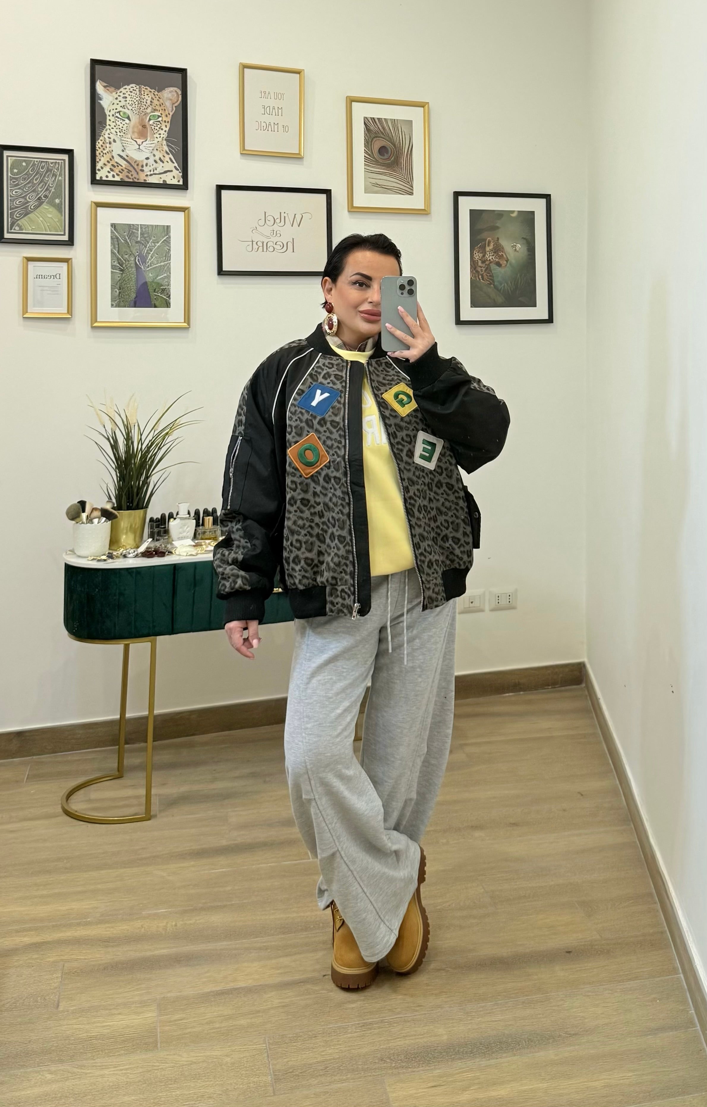 bomber Dodo animalier Grey