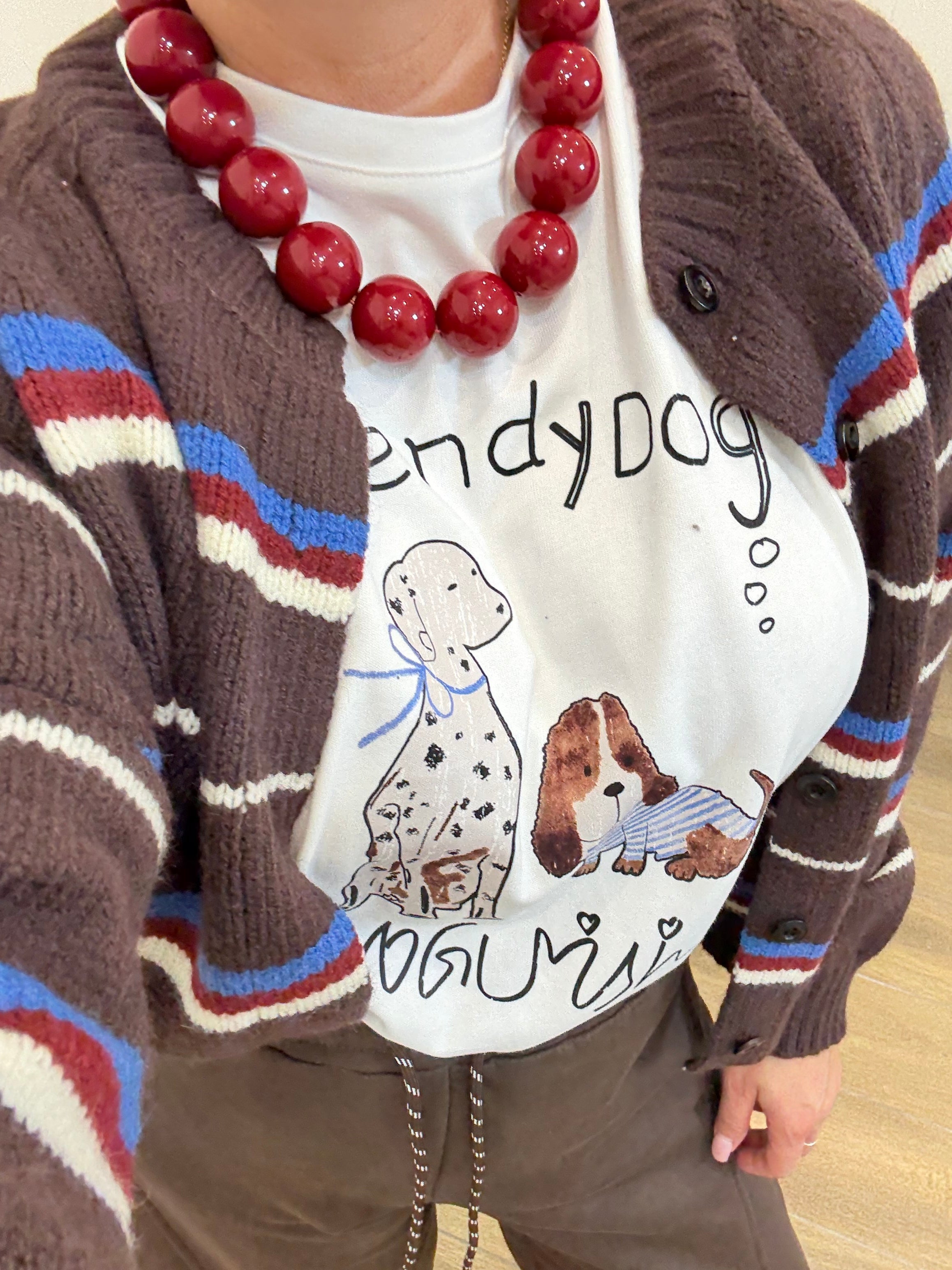 shirt felpa dog white