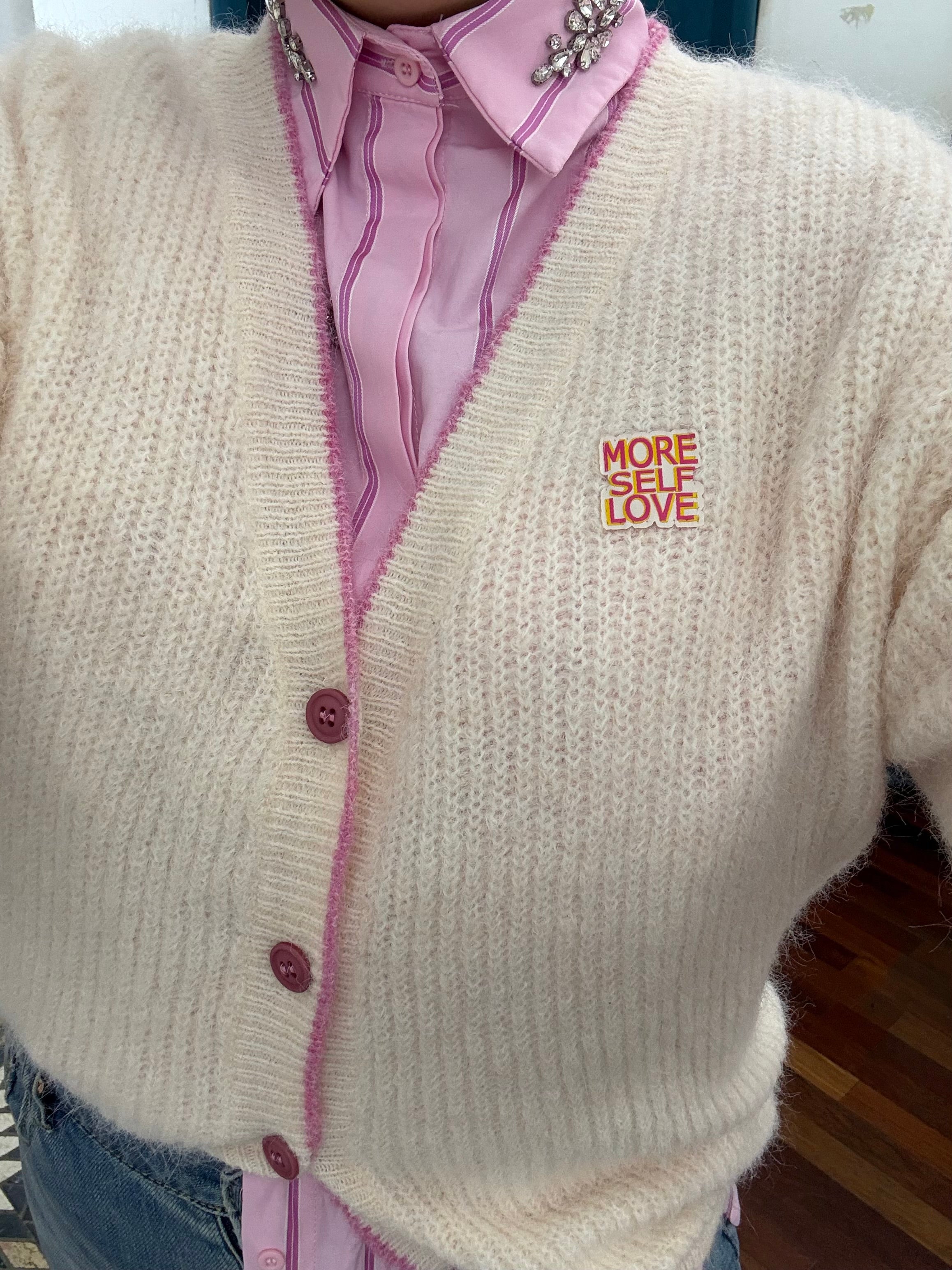 Cardigan More self love Pink