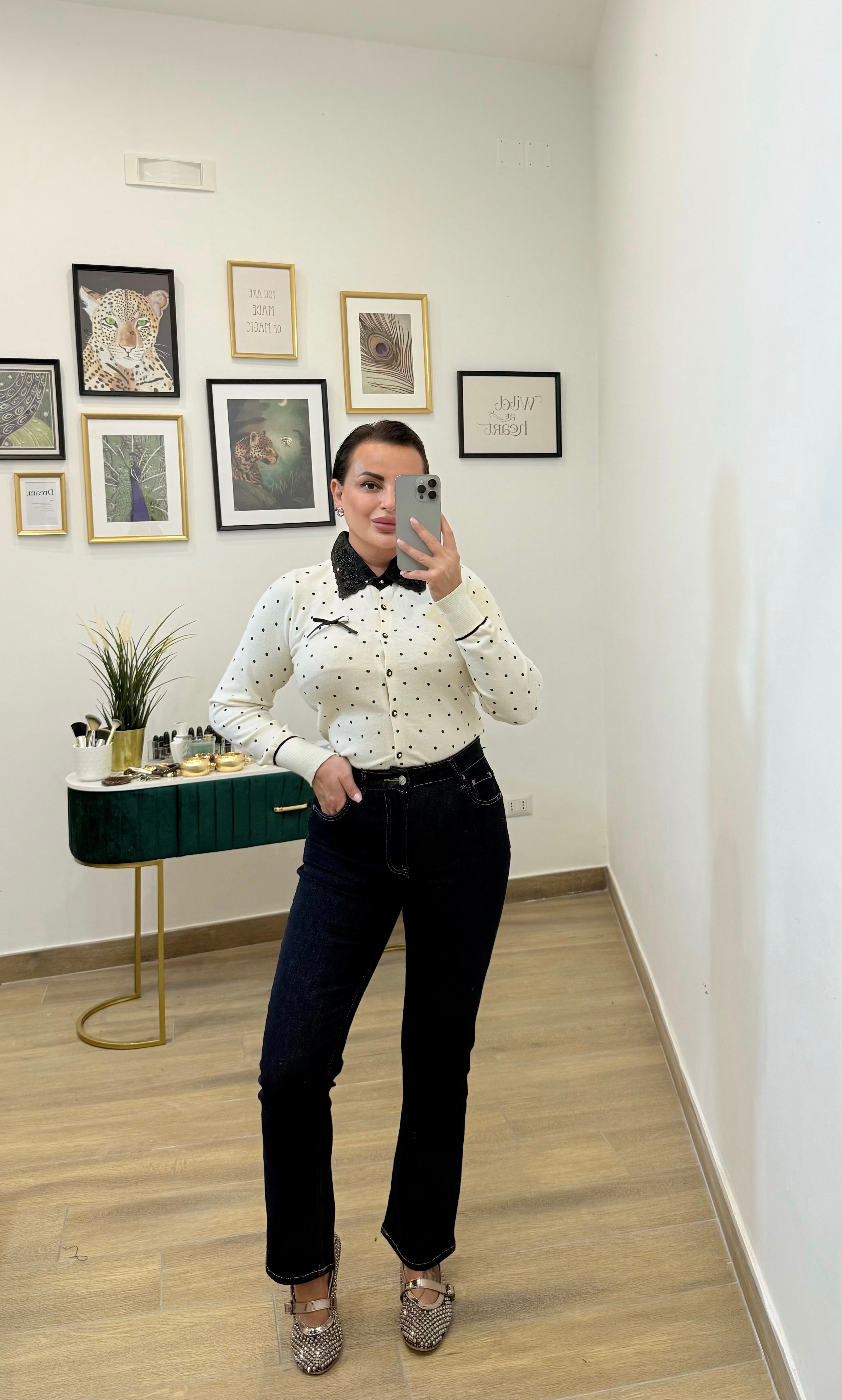 Maglia pois Panna