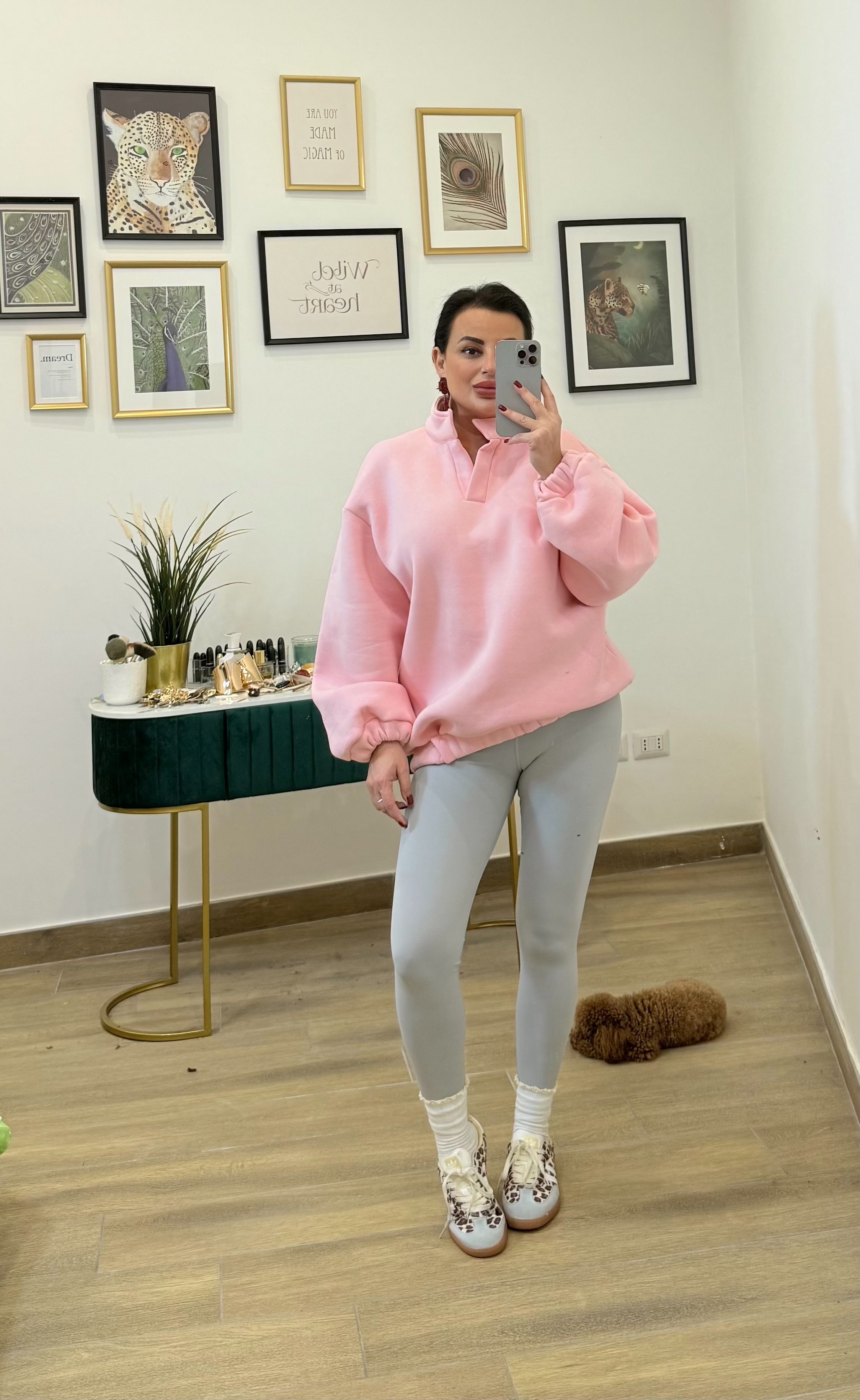 Leggings Pus-Up Grigio Perla