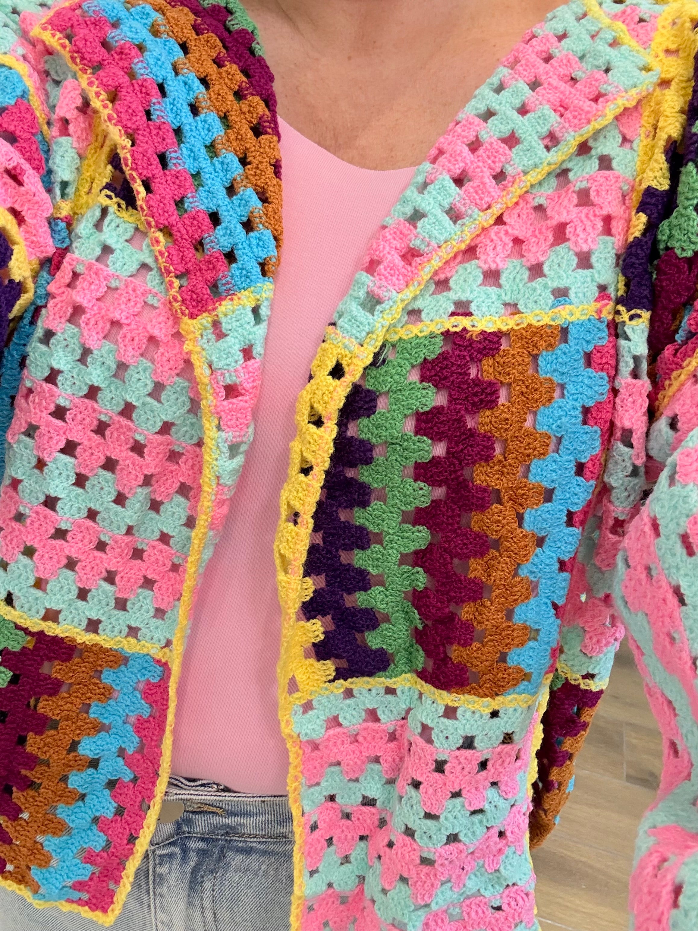 Cardigan Crochet Multicolor