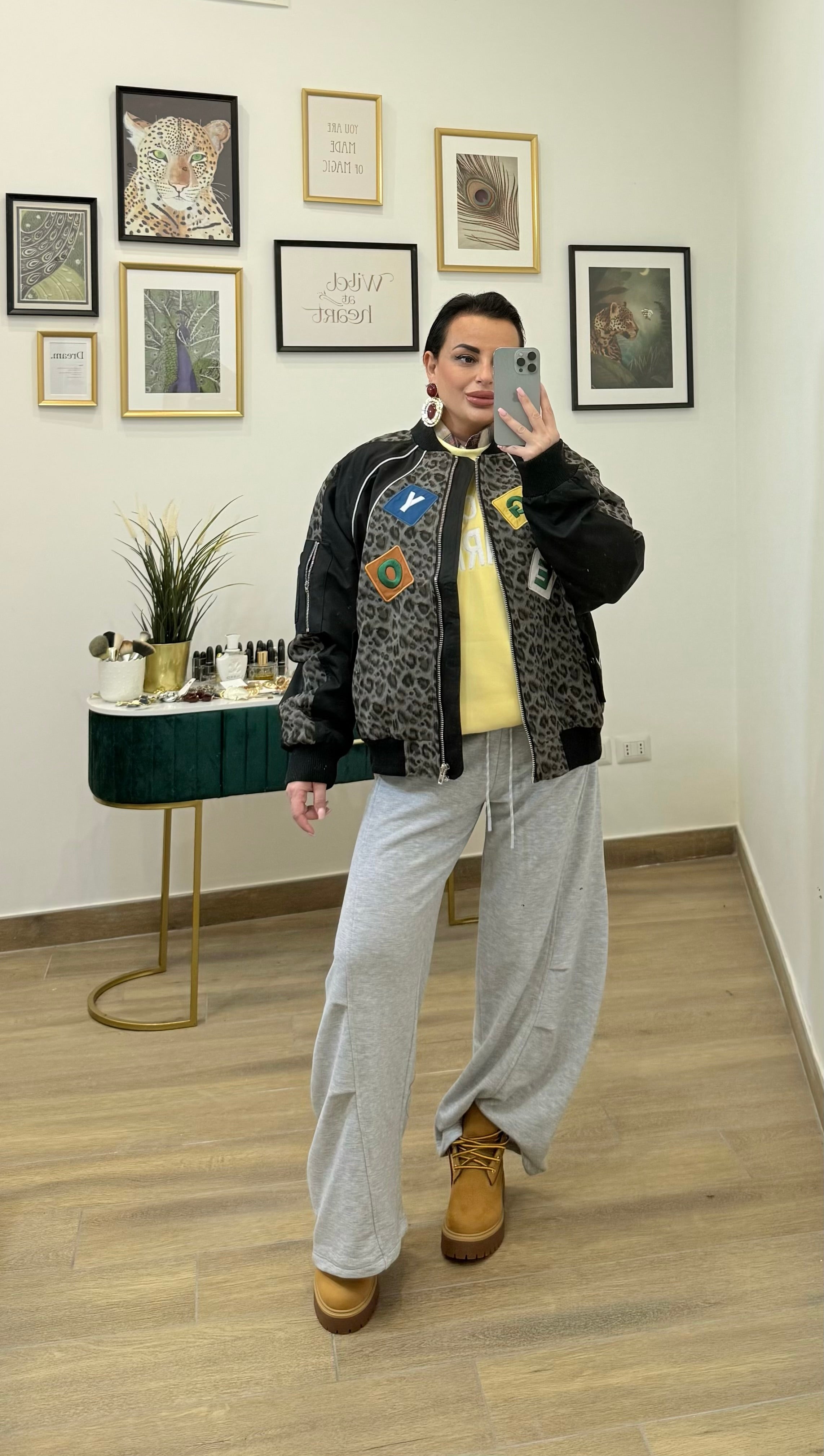 bomber Dodo animalier Grey