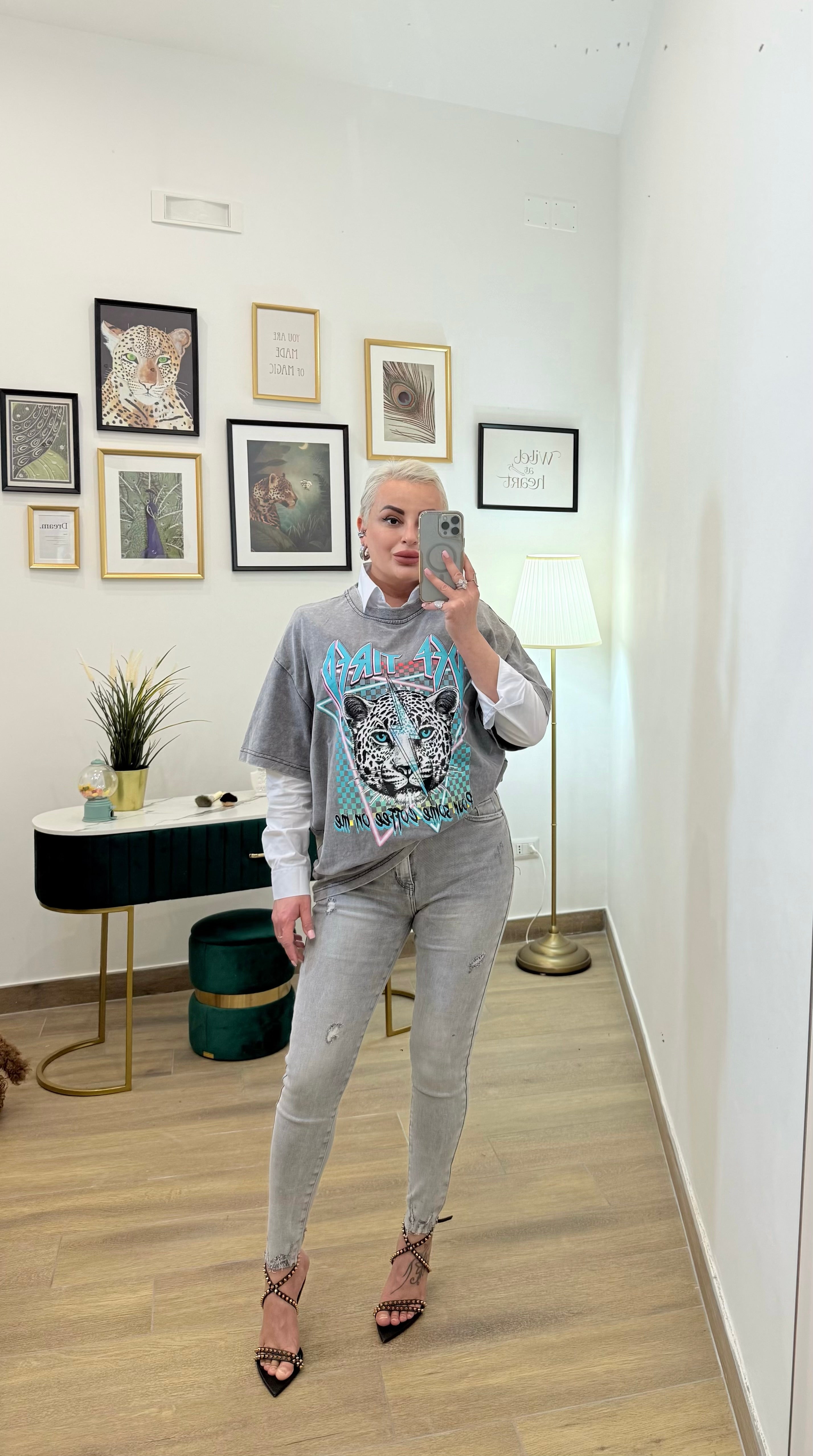 Shirt Over Tiger Turchese