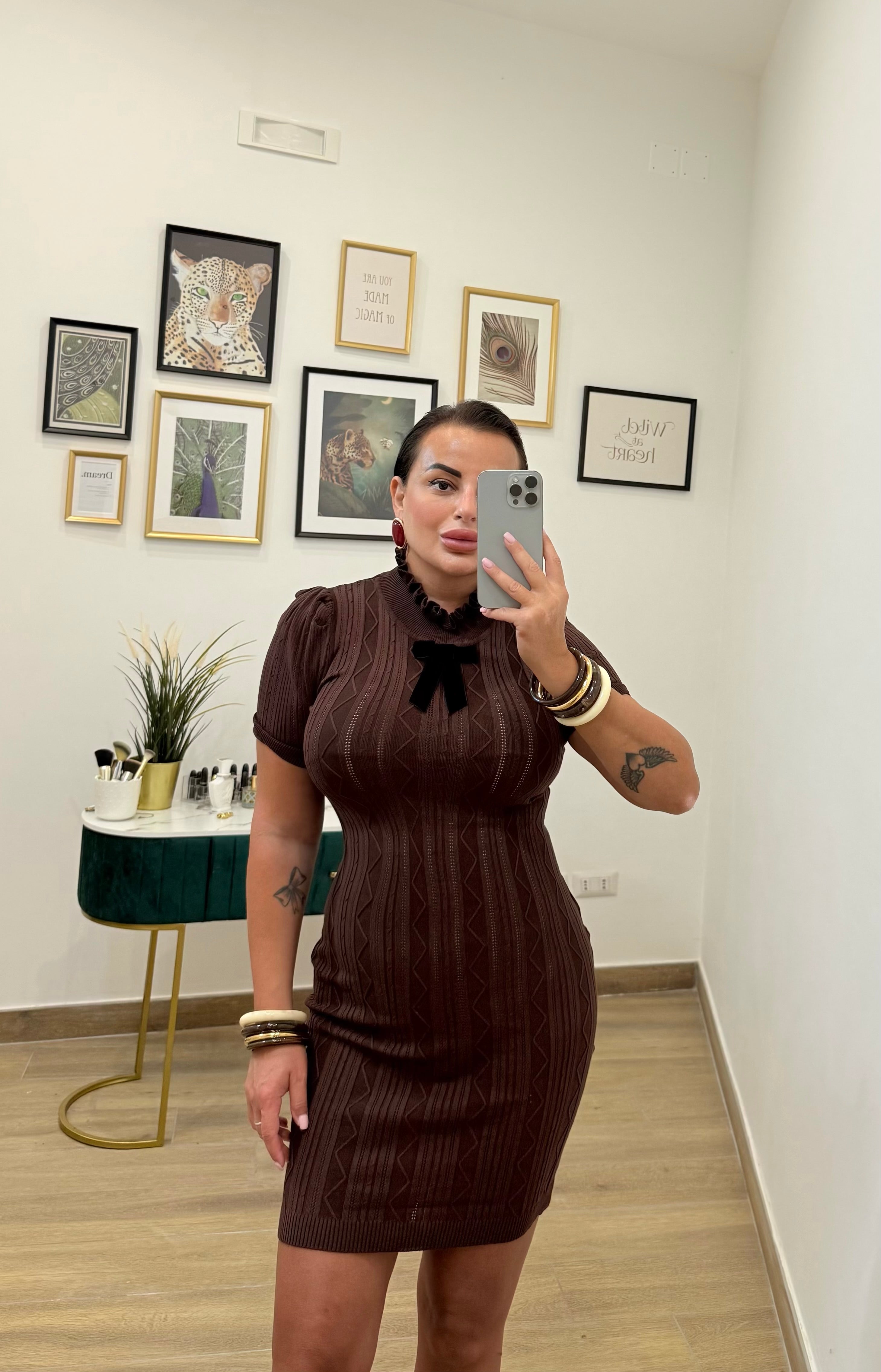 Abito fiocchetto Cioccolato