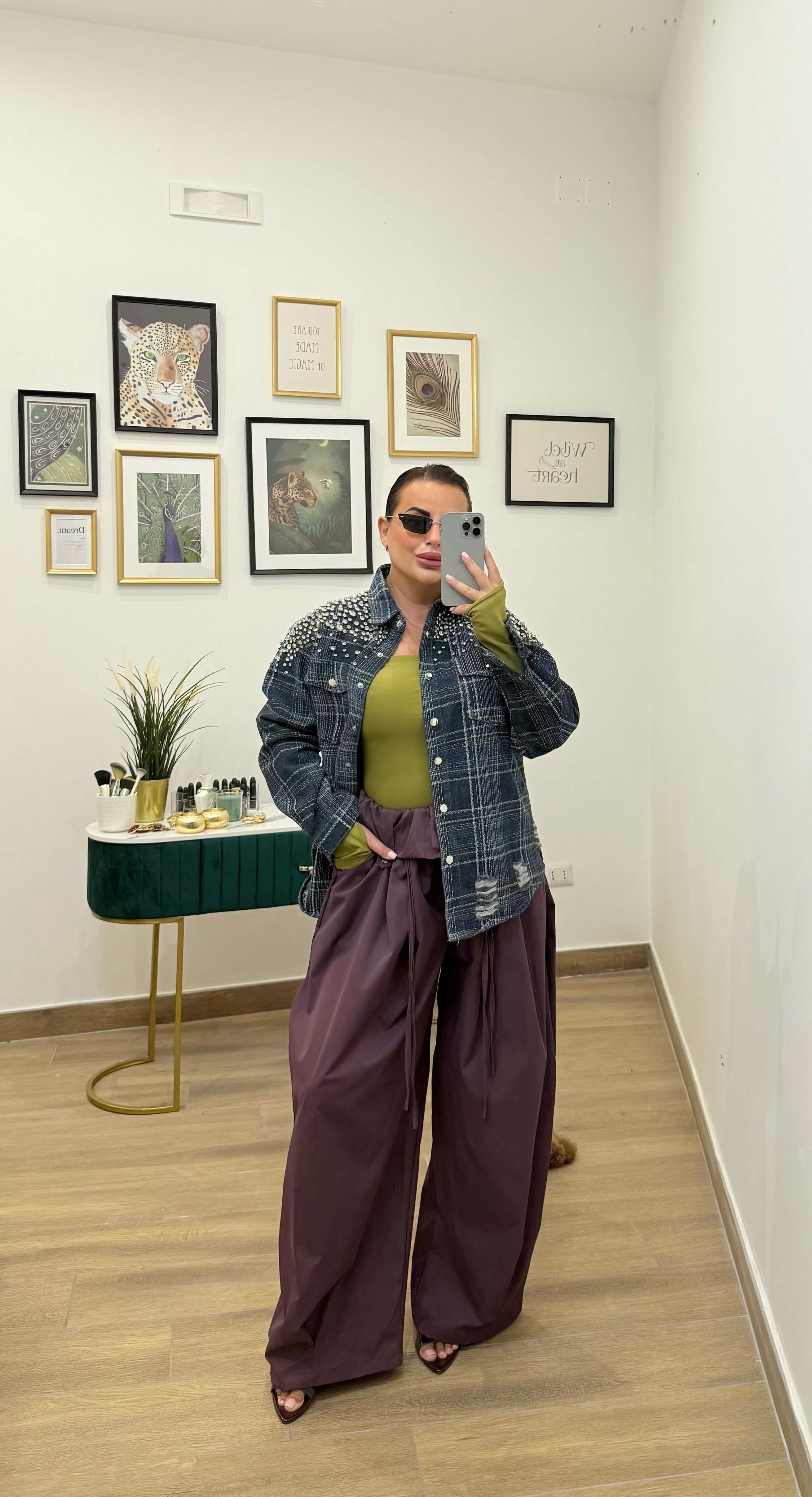 Camica-Giubba Denim Swarovki
