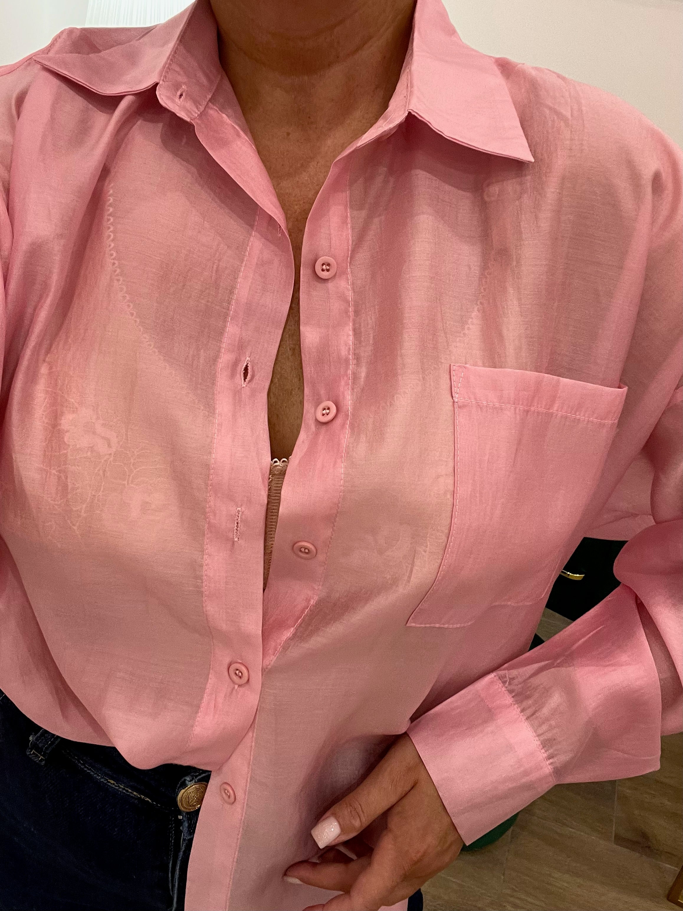 Camicia Semitrasparente Pink