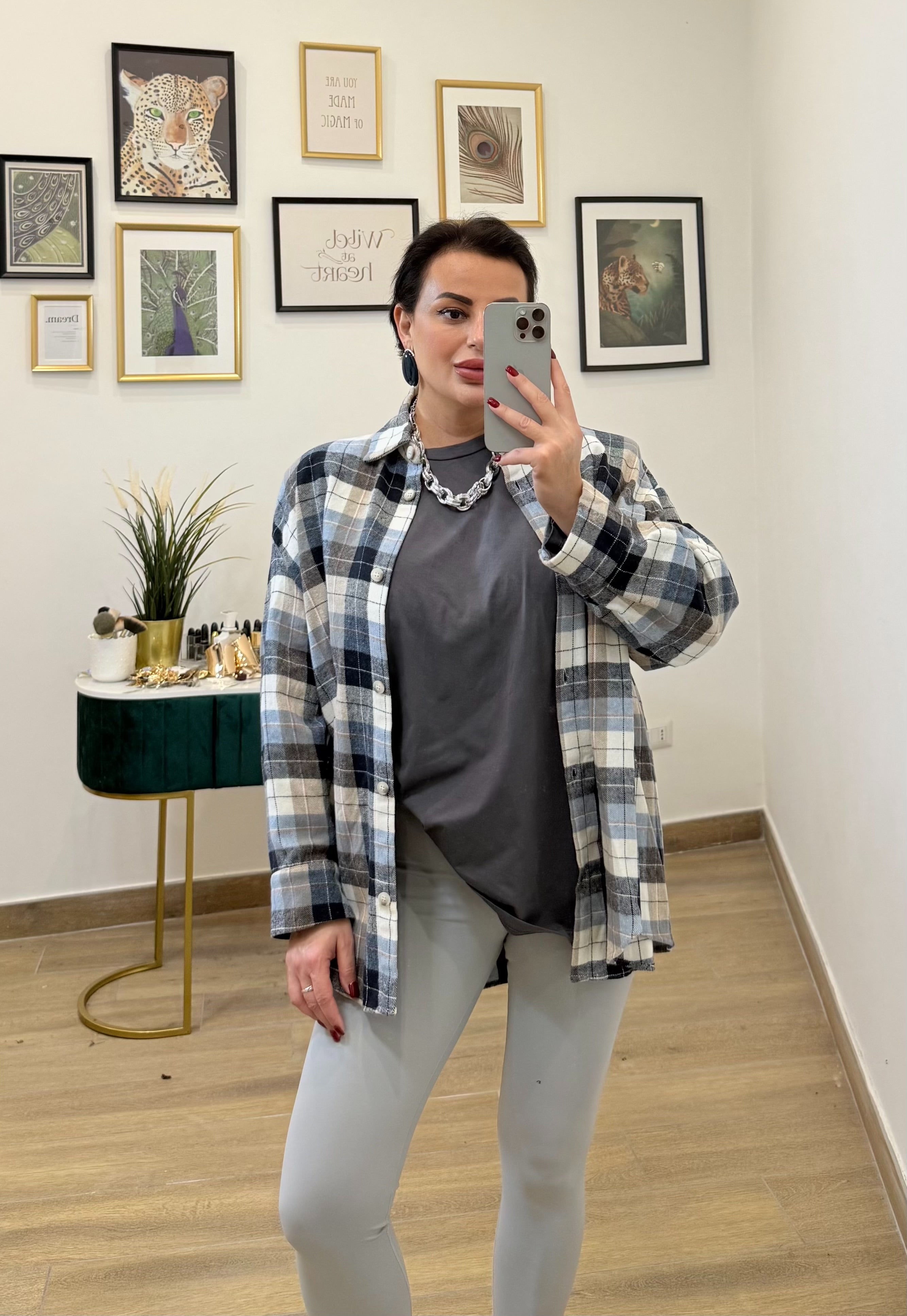 Camicia flanella quadri Grey