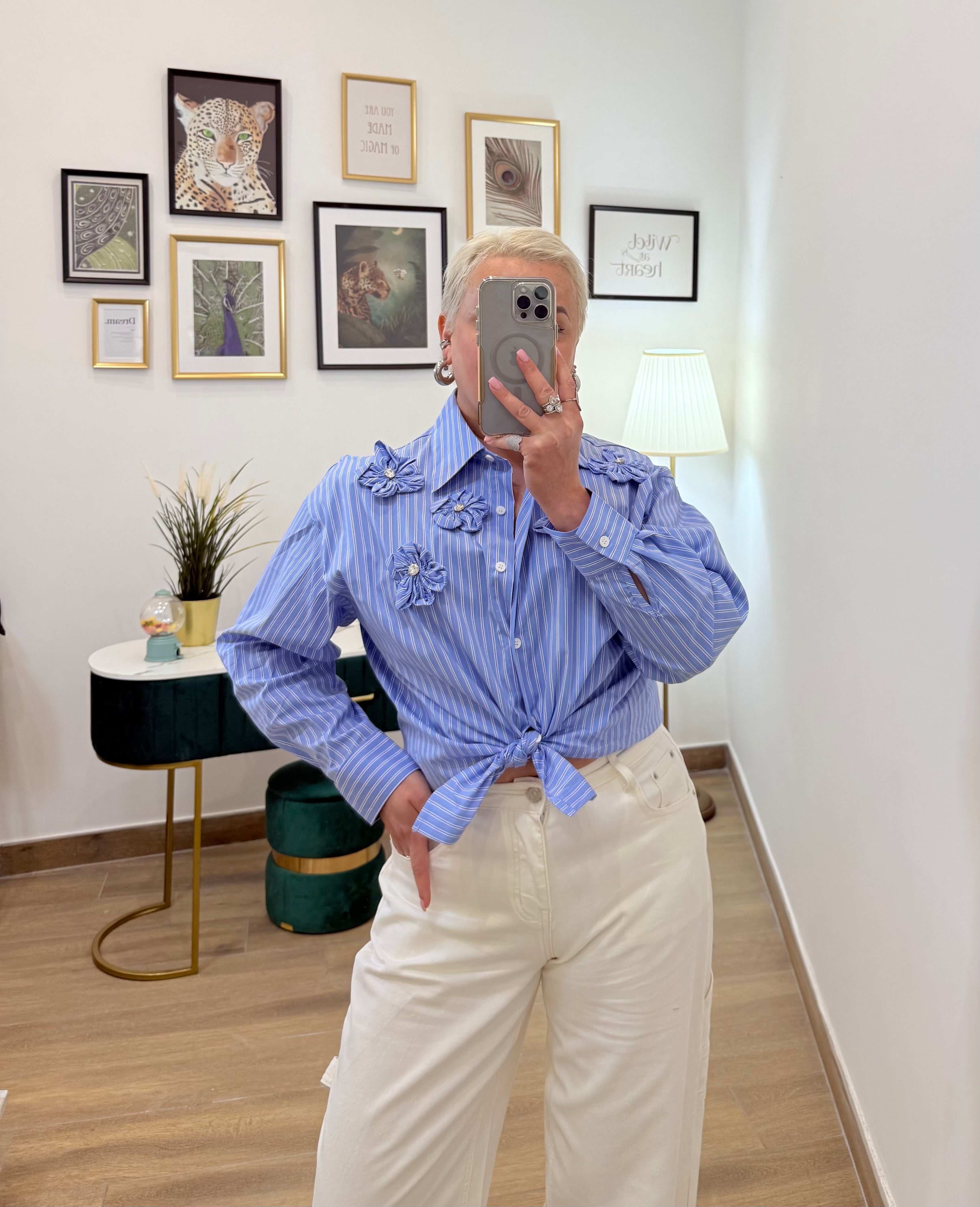 Camicia Righe e Fiori