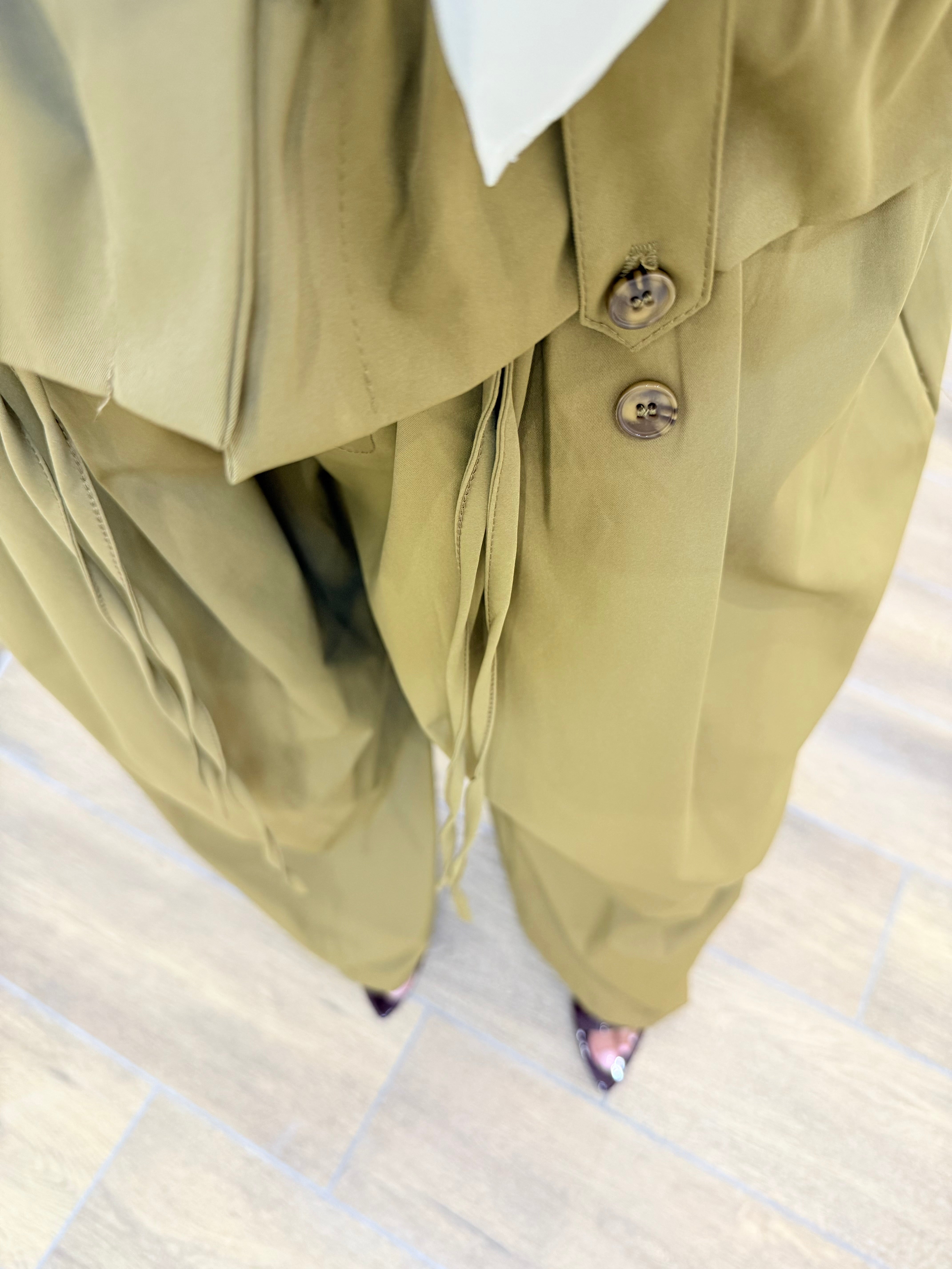 Pantalone Caramella Verde Olio