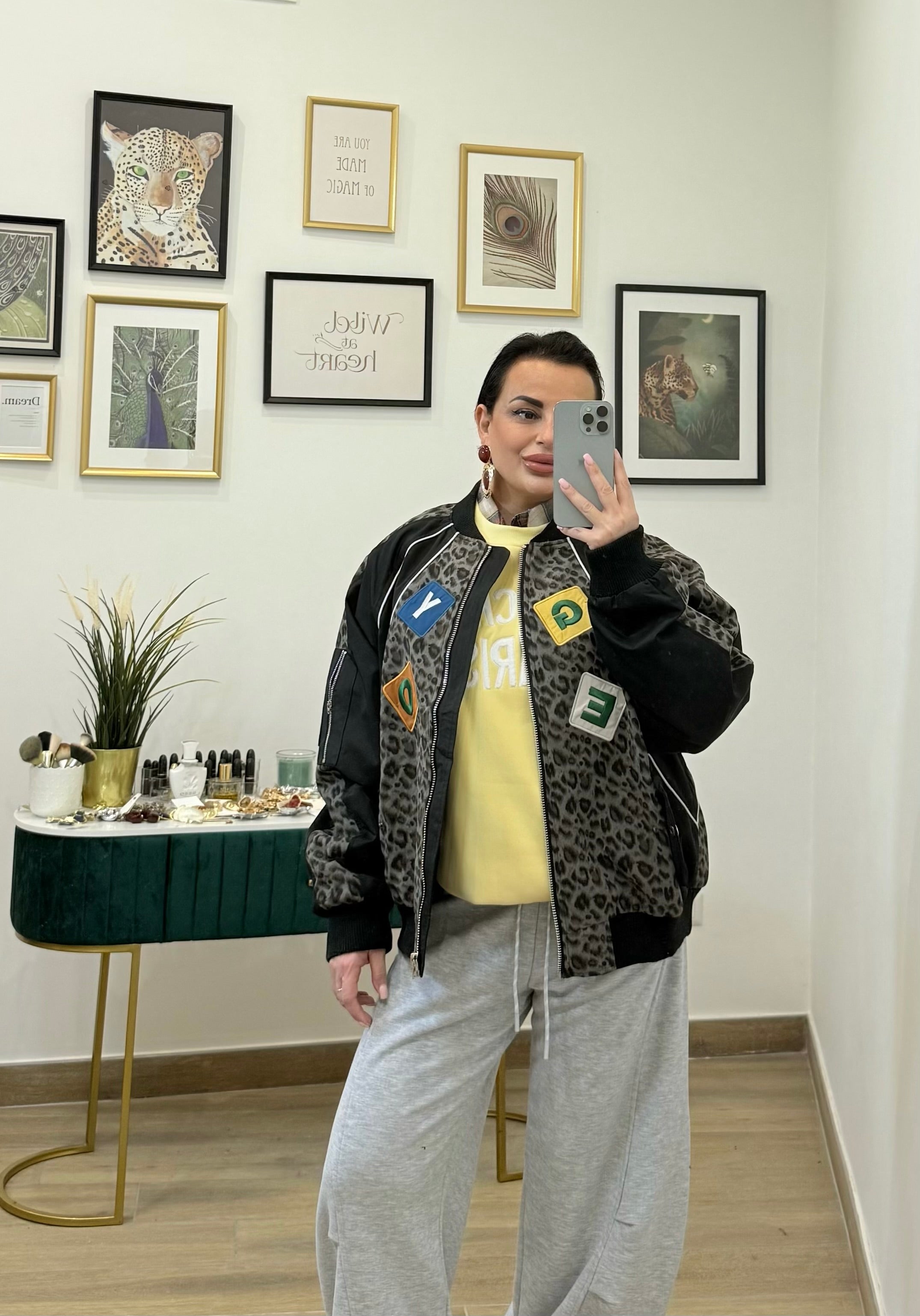 bomber Dodo animalier Grey