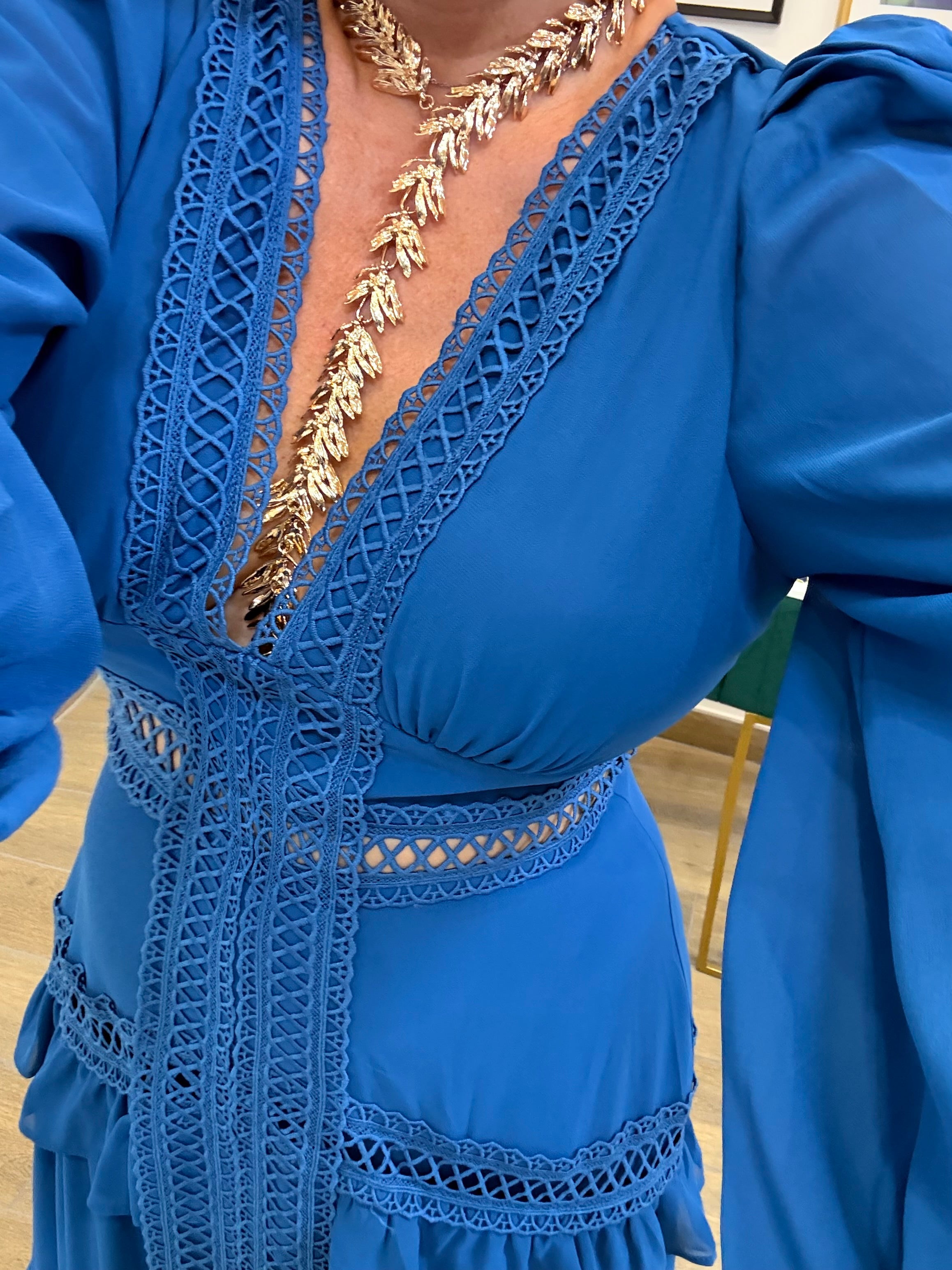 Abito Lungo Francy Blu Ottanio
