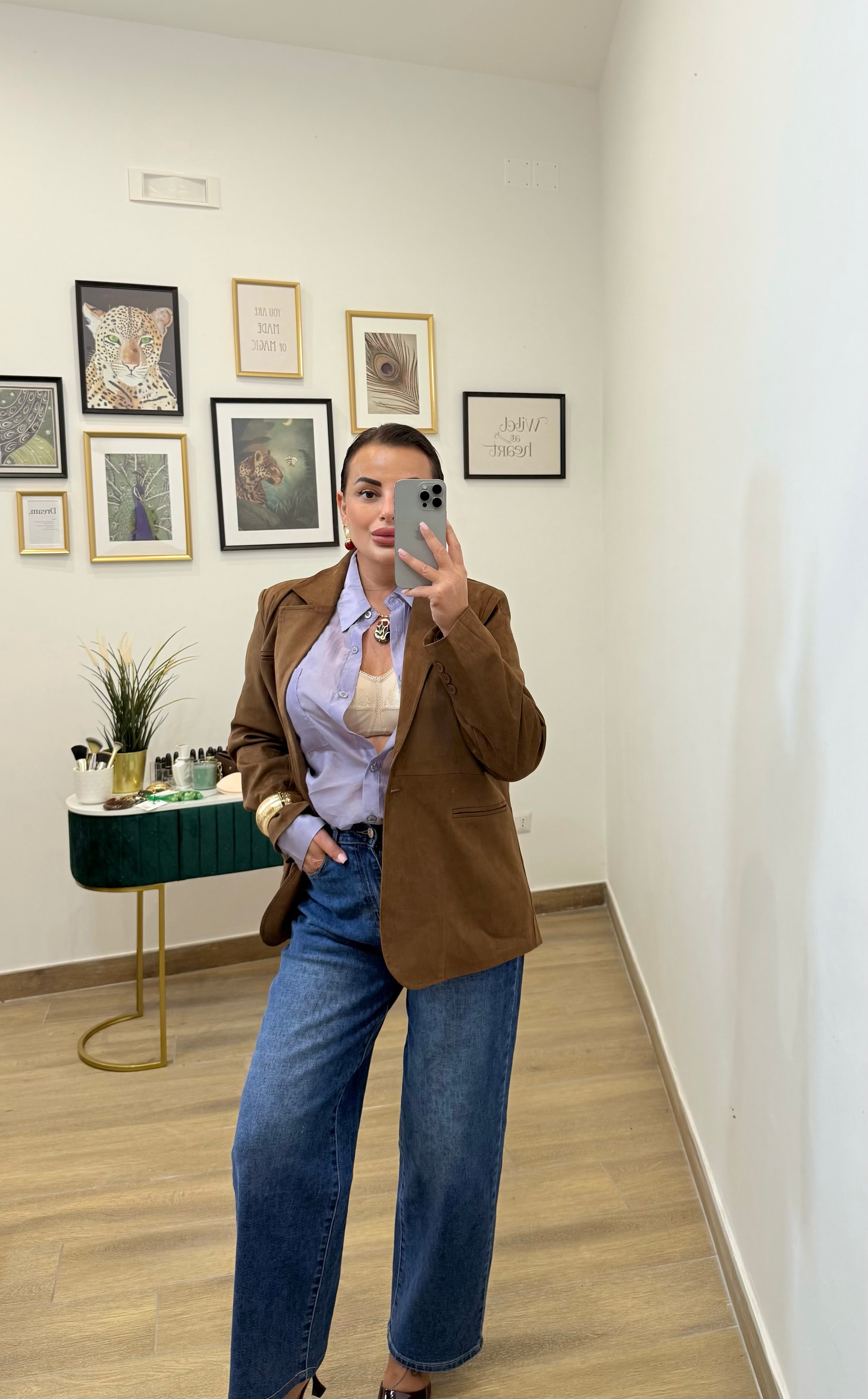 Camicia semi trasparente lilla