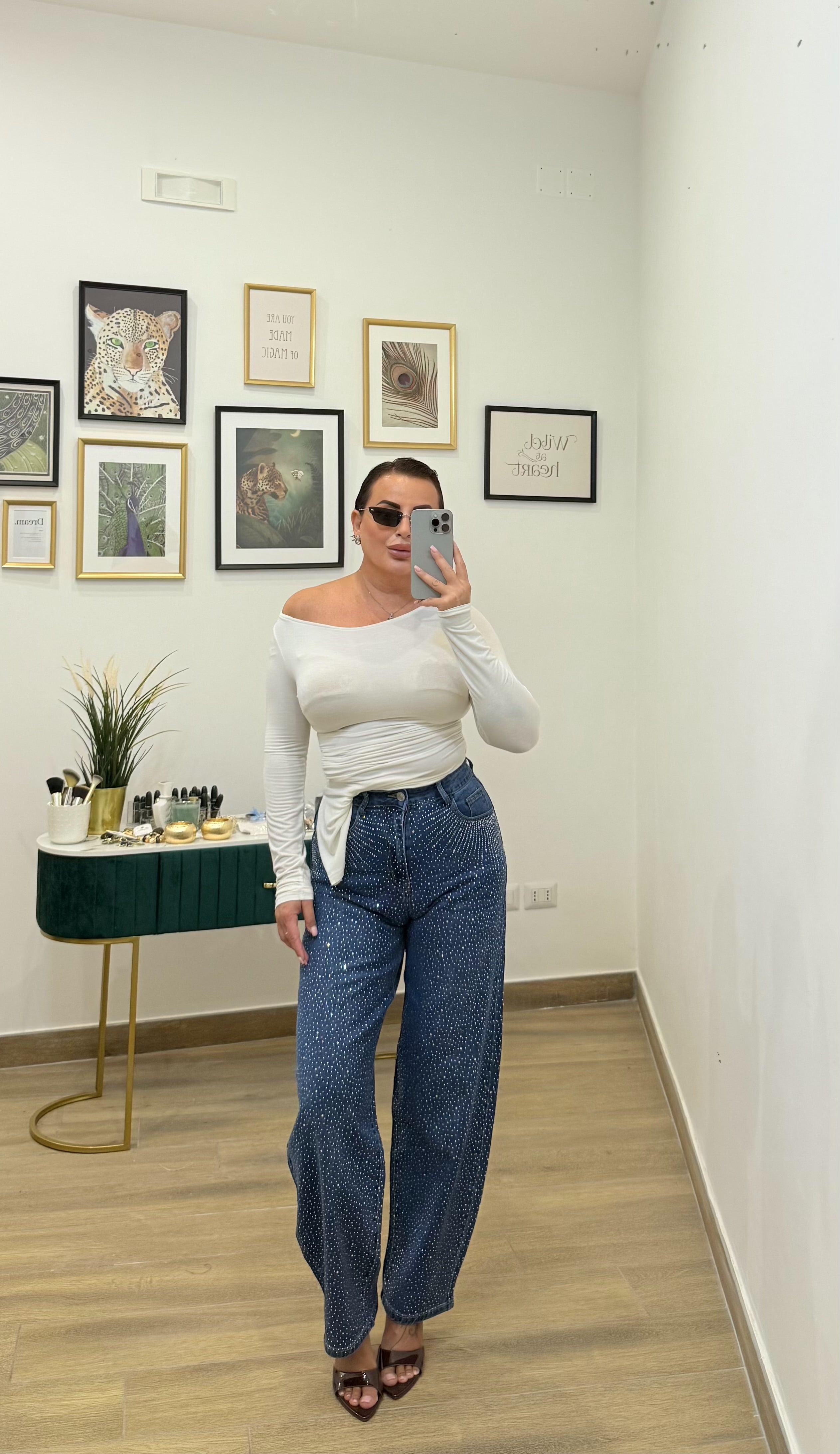 Maglia kim drappeggiata White