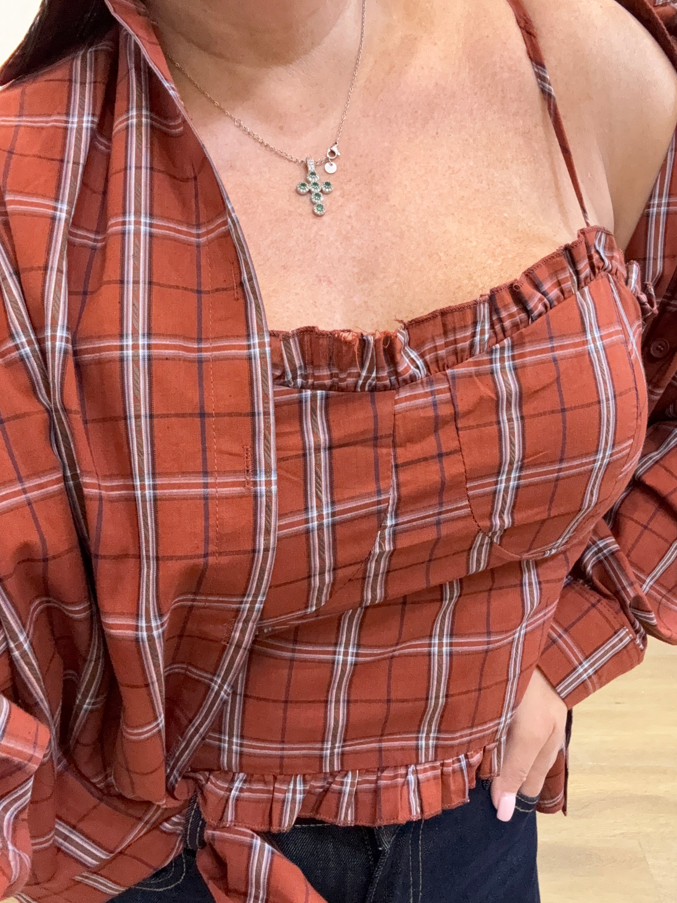 Camicia + corpetto mattone